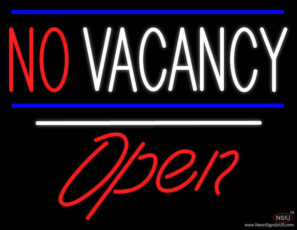 No Vacancy Open White Line Real Neon Glass Tube Neon Sign