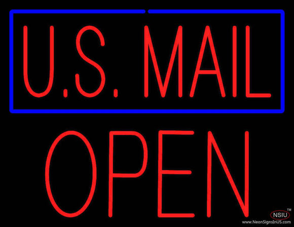 US Mail Block Open Real Neon Glass Tube Neon Sign