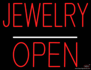 Jewelry Block Open White Line Real Neon Glass Tube Neon Sign