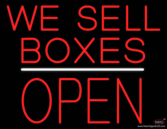 We Sell Boxes Block Open White Line Real Neon Glass Tube Neon Sign