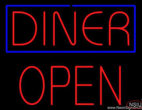 Diner Block Open Real Neon Glass Tube Neon Sign