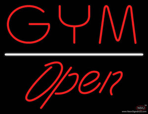 GYM Script Open White Line Real Neon Glass Tube Neon Sign
