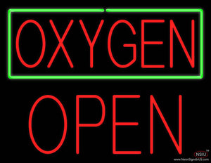 Oxygen Green Border Block Open Real Neon Glass Tube Neon Sign