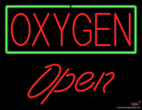 Red Oxygen Green Open Handmade Art Neon Sign