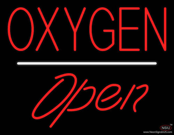 Oxygen Open White Line Handmade Art Neon Sign