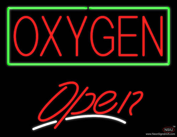 Red Oxygen Open Handmade Art Neon Sign
