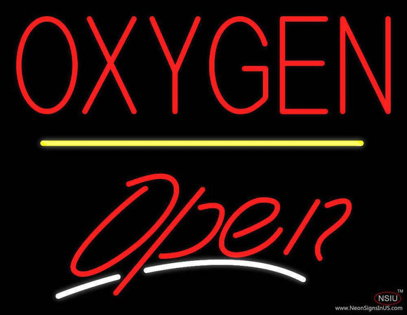 Oxygen Open Yellow Line Handmade Art Neon Sign