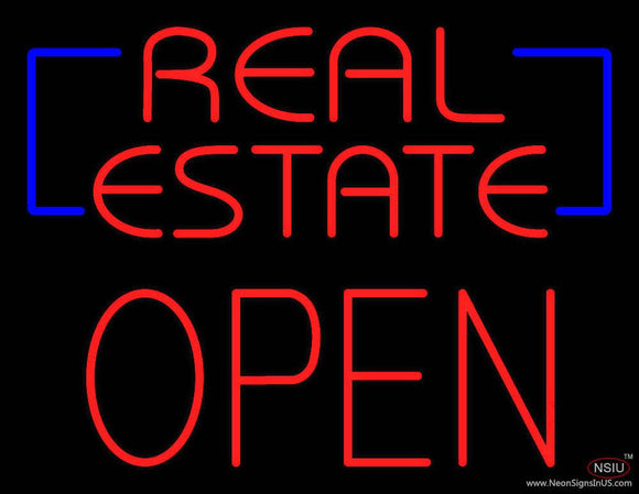 Red Real Estate Block Open Real Neon Glass Tube Neon Sign