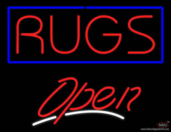 Rugs Script Open Handmade Art Neon Sign