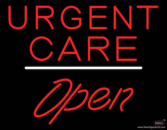 Urgent Care Open White Line Handmade Art Neon Sign