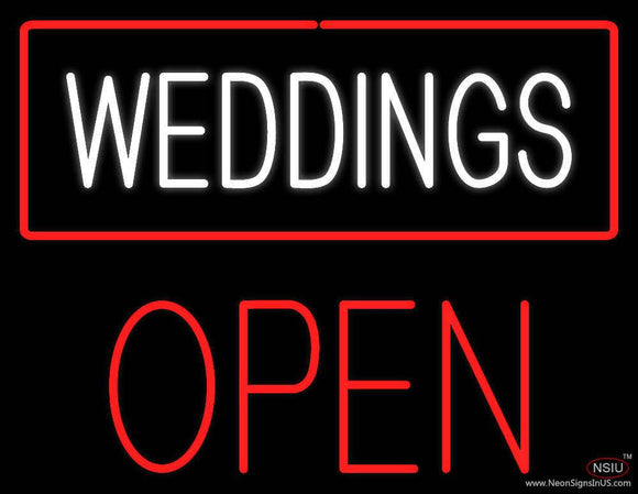 Weddings Block Open Red Real Neon Glass Tube Neon Sign