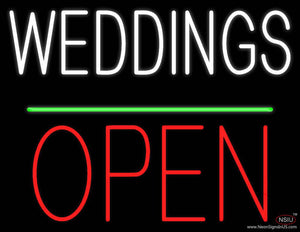 Weddings Block Red Open Green Line Real Neon Glass Tube Neon Sign