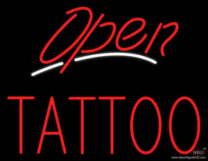 Red Open Tattoo Real Neon Glass Tube Neon Sign