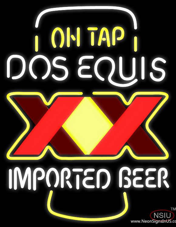 Dos Equis XX on Tap Real Neon Glass Tube Neon Sign