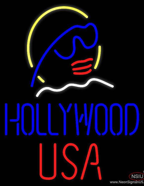 Hollywood USA Handmade Art Neon Sign