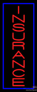 Vertical Red Insurance Blue Border Real Neon Glass Tube Neon Sign