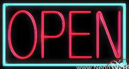 Aqua Border With Pink Open Real Neon Glass Tube Neon Sign