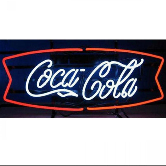 Coca Cola Red And White Fishtail Neon Sign