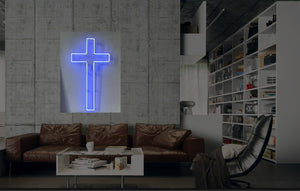 New Christian Cross Neon Art Sign Handmade Visual Artwork Wall Decor Light