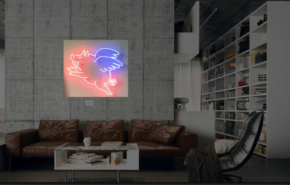 New Pigs Can Fly Neon Art Sign Handmade Visual Artwork Wall Decor Light