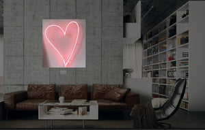 New Pink Love Heart Neon Art Sign Handmade Visual Artwork Wall Decor Light