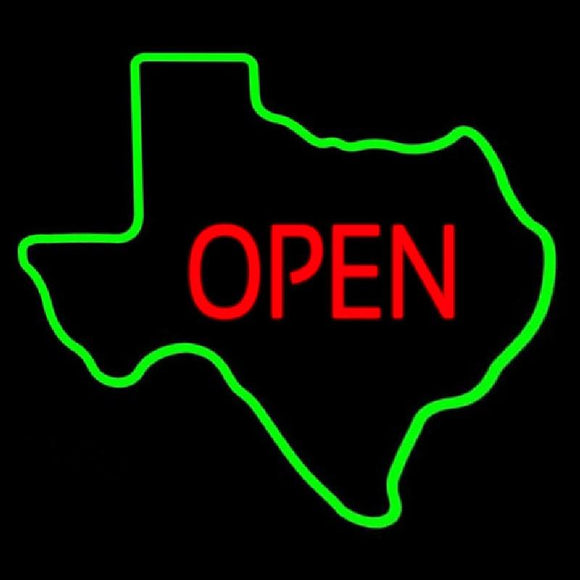 OPEN Texas State Handmade Art Neon Sign