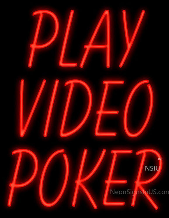 Play Video Poker Handmade Art Neon Signs