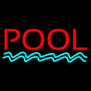 Pool Red Handmade Art Neon Sign