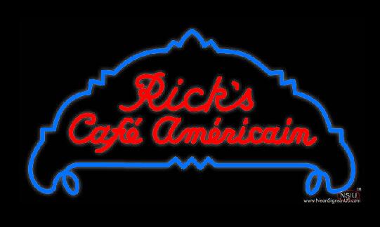 Blue Rick S Cafe Americain Casablanca Handmade Art Neon Sign