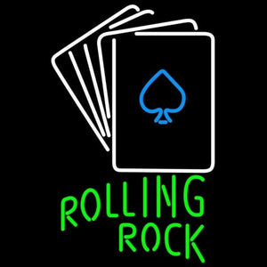 Rolling Rock Cards Beer Sign Handmade Art Neon Sign