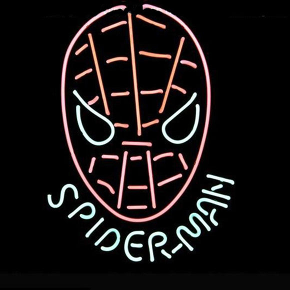 Professional  Spiderman Super Man Logo Pub Display Store Beer Bar Real Neon Sign Gift