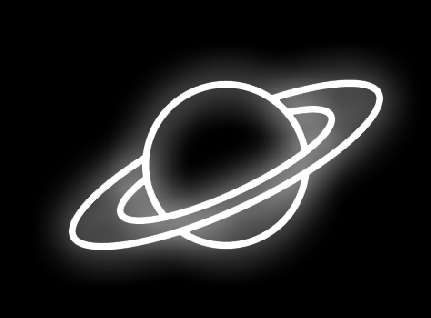 Saturn outline Neon Sign