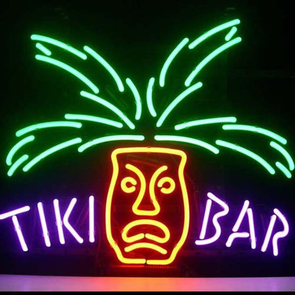 Professional  Tiki Bar Paradise Palm Beer Bar Open Neon Signs