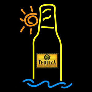 Tequiza Tropical Sun Bottle Beer Sign Handmade Art Neon Sign