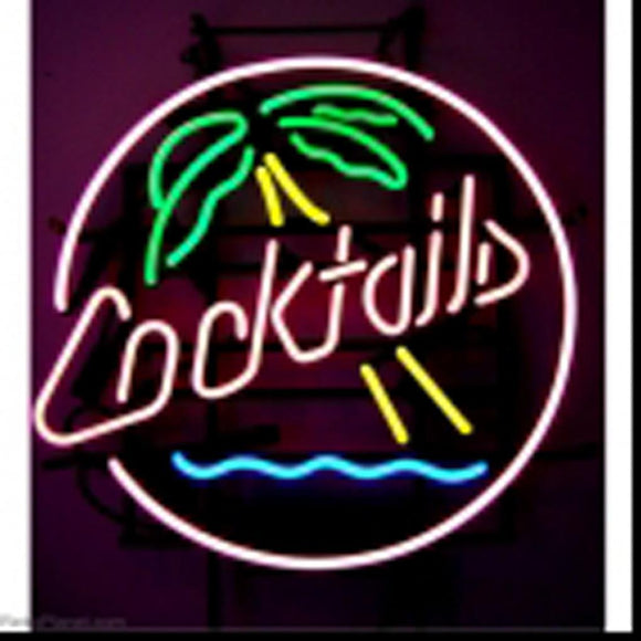 Tiki Bar Parrot Tropical Beach Neon Sign