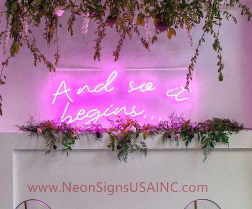 And So A Begins Wedding Home Deco Neon Sign
