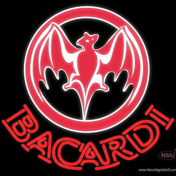 Bacardi Bat Red Logo Neon Rum Sign x
