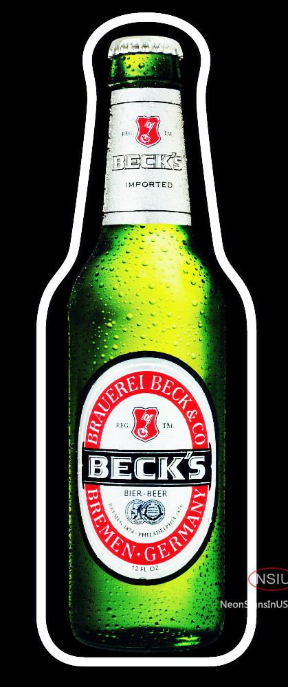 Becks Beer Bottle Neon Beer Sign