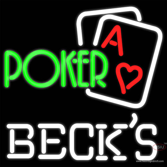 Becks Green Poker Neon Sign x