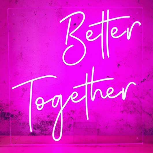 better together neon sign for wedding homemade art neon sign