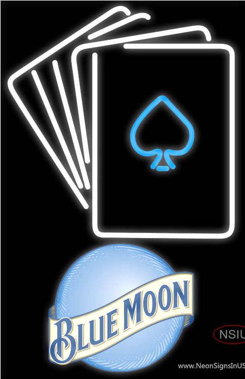 Blue Moon Cards Neon Sign