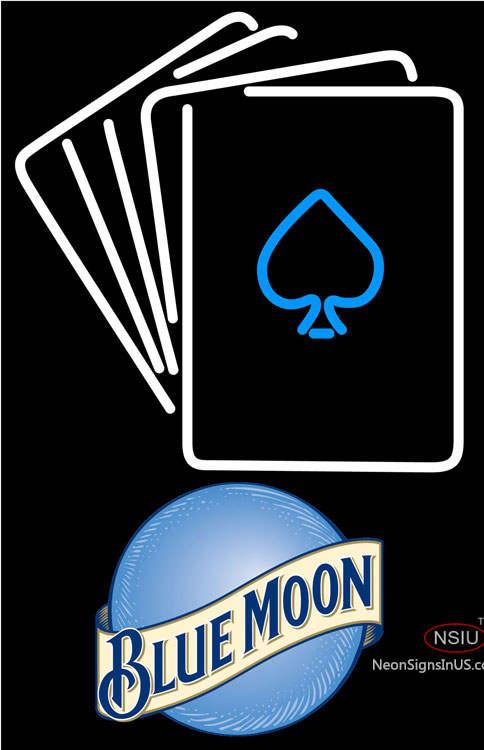 Blue Moon Cards Neon Sign