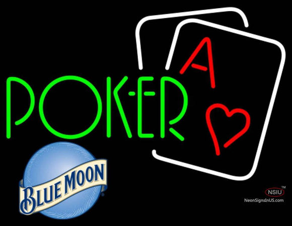 Blue Moon Green Poker Neon Sign 7 