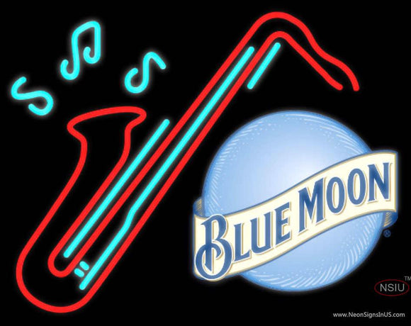 Blue Moon Saxophone Neon Sign  