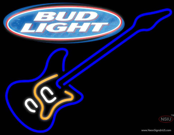 Bud Light Blue Electric GUITAR Neon Sign  