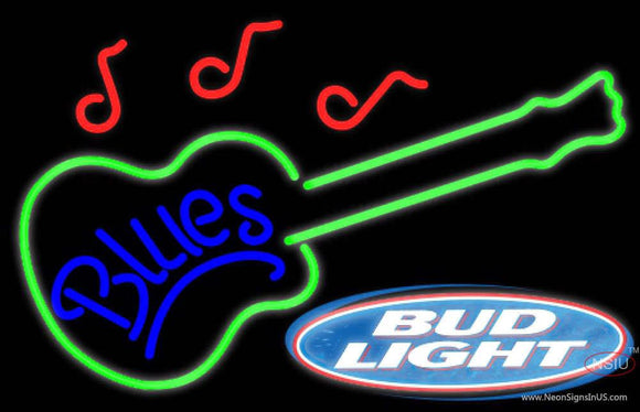 Bud Light Blues GUITAR Neon Sign  7