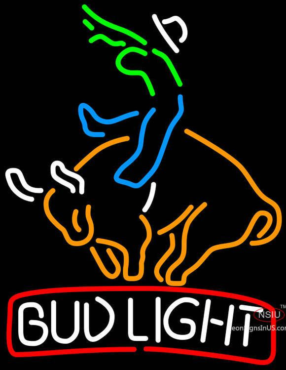 Bud Light Bucking Bull Neon Beer Sign