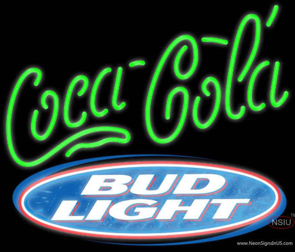 Bud Light Coca Cola Green Neon Sign  