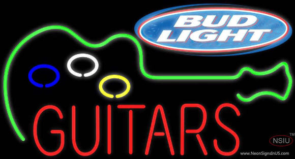 Bud Light GUITAR Flashing Neon Sign  