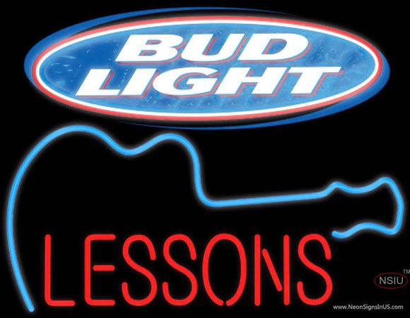 Bud Light GUITAR Lessons Neon Sign  